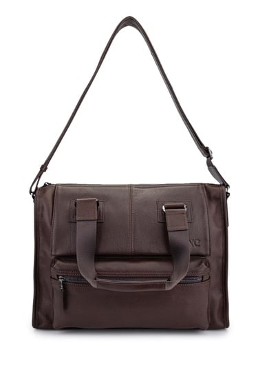  Tamer Tanca Erkek Hakiki Deri Kahverengi Evrak Çantası