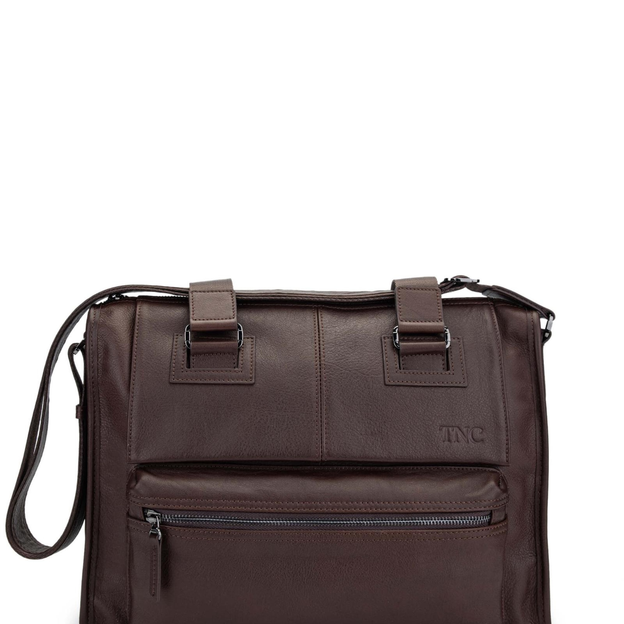 Tamer Tanca Erkek Hakiki Deri Kahverengi Evrak Çantası