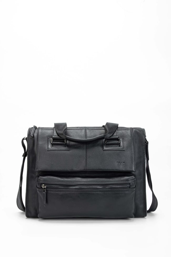  Tamer Tanca Erkek Hakiki Deri Siyah Evrak Çantası