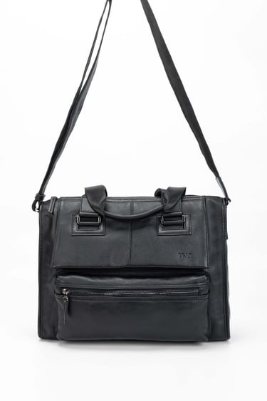  Tamer Tanca Erkek Hakiki Deri Siyah Evrak Çantası