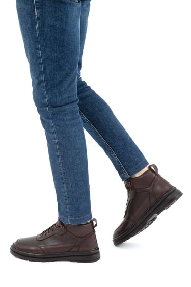  Tamer Tanca Erkek Hakiki Deri Kahverengi Casual Bot