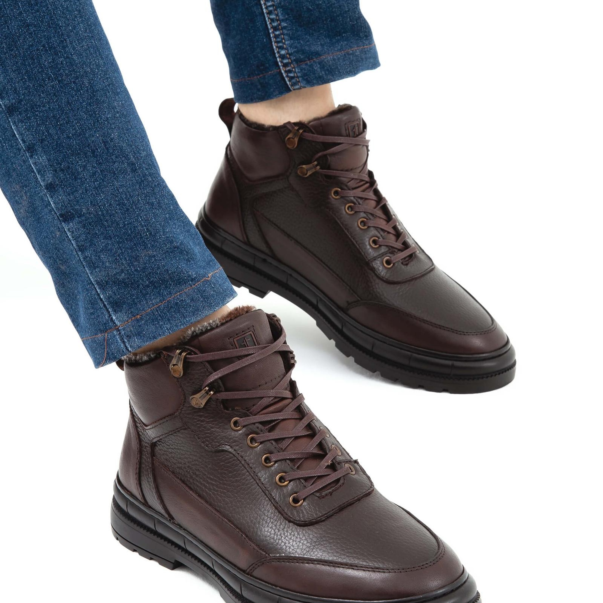 Tamer Tanca Erkek Hakiki Deri Kahverengi Casual Bot