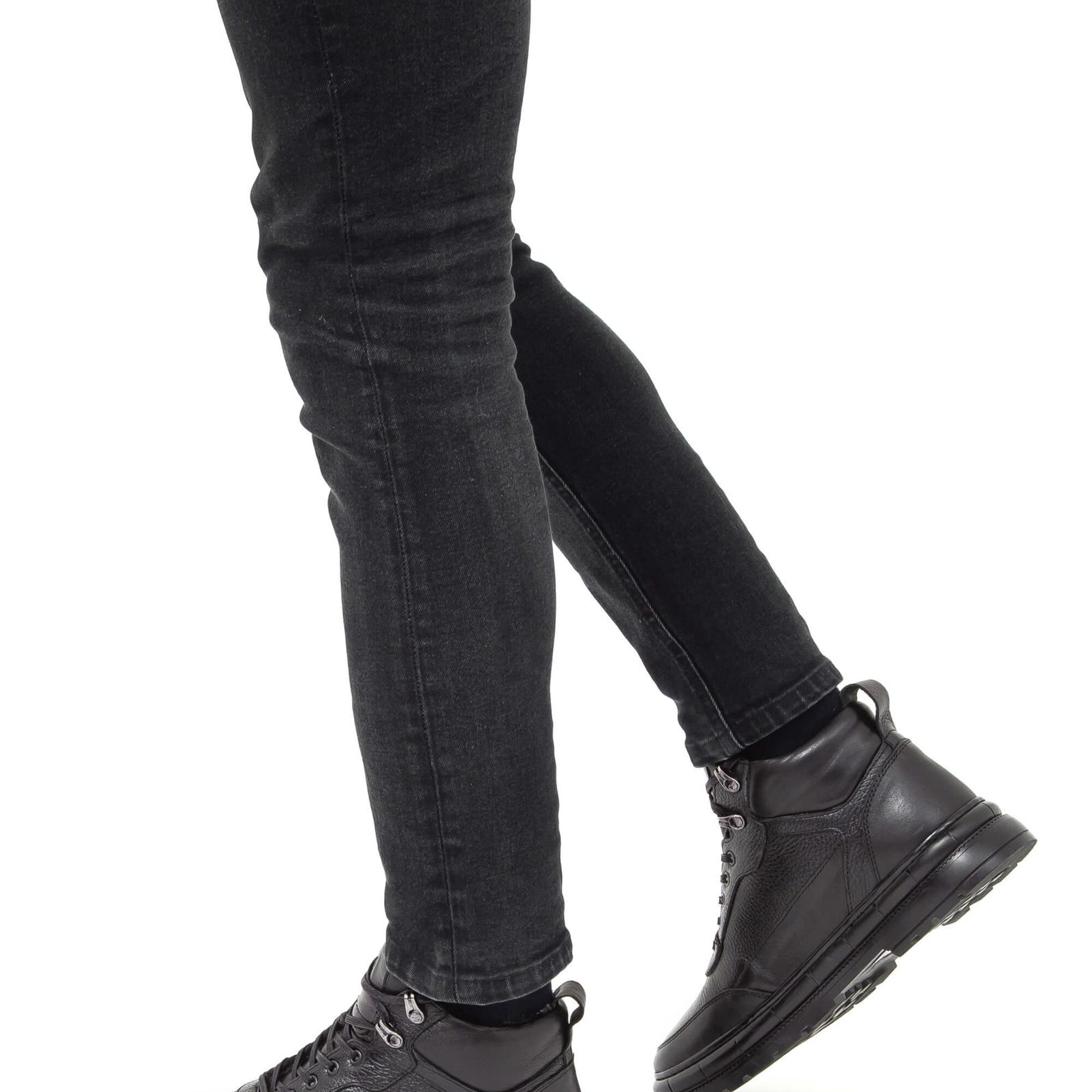 Tamer Tanca Erkek Hakiki Deri Siyah Casual Bot