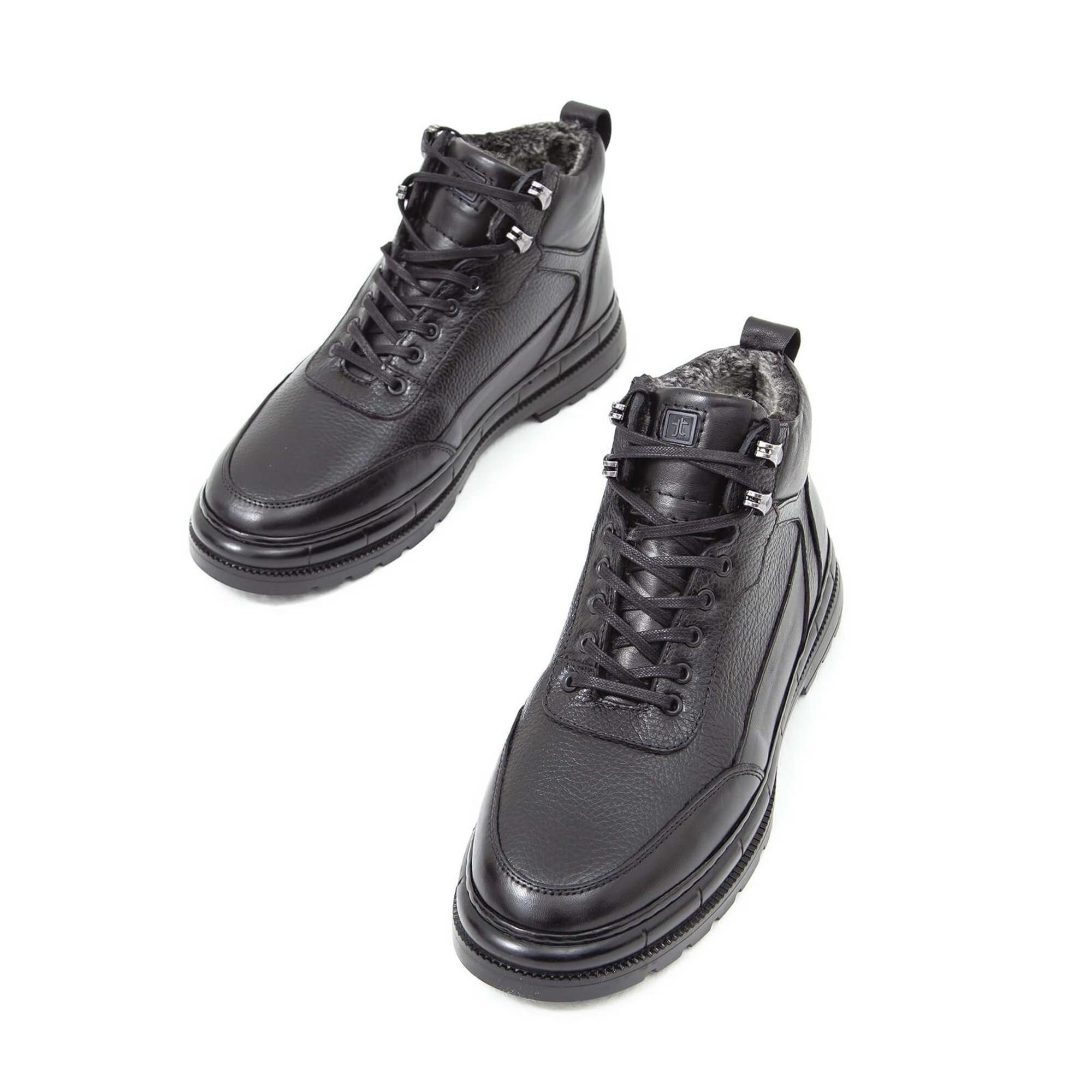 Tamer Tanca Erkek Hakiki Deri Siyah Casual Bot