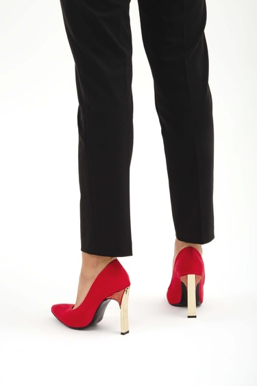  Tamer Tanca Kadın Vegan Kırmızı Abiye Ayakkabı