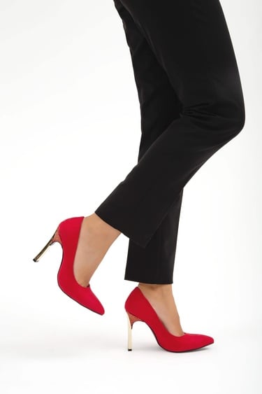  Tamer Tanca Kadın Vegan Kırmızı Abiye Ayakkabı