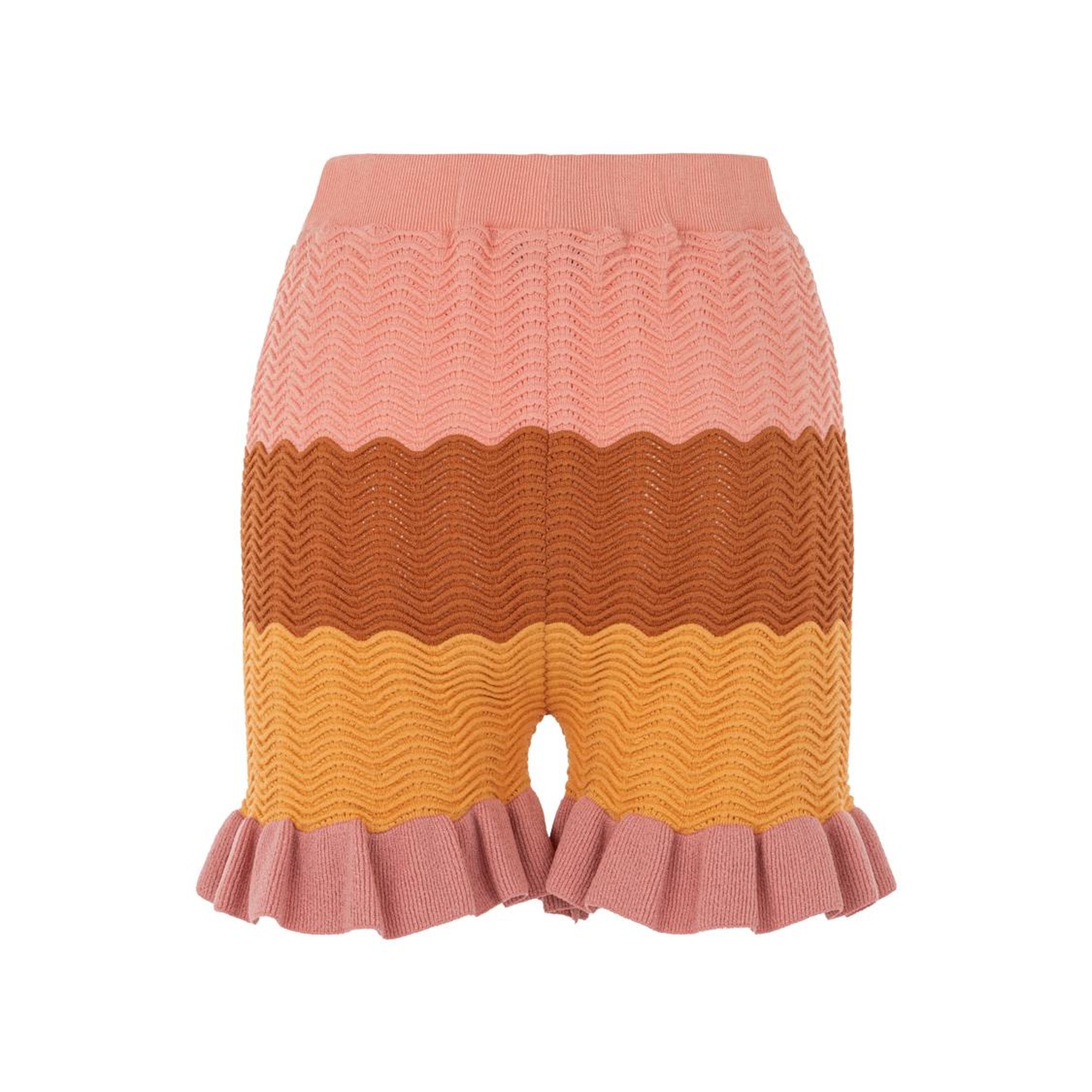 Desenli Volanlı Şort