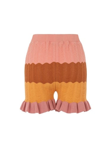  Desenli Volanlı Şort