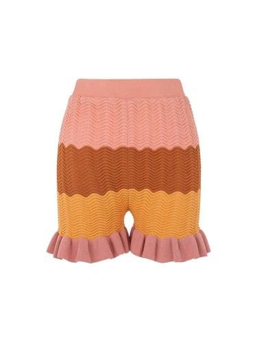  Desenli Volanlı Şort