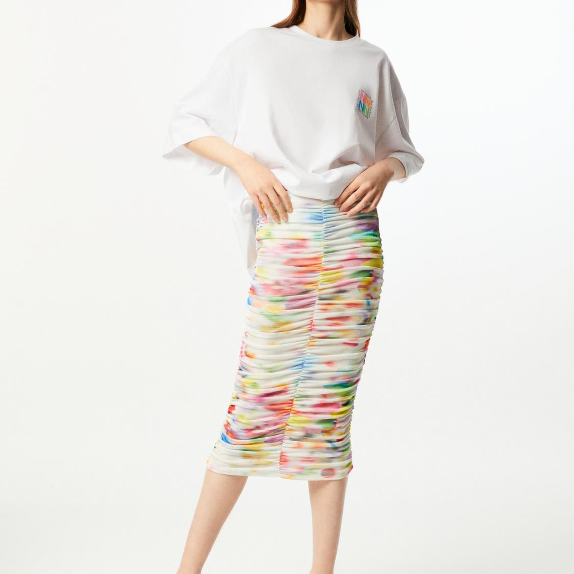 Desenli Drapeli Etek