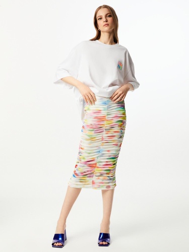  Desenli Drapeli Etek