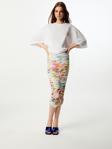  Desenli Drapeli Etek