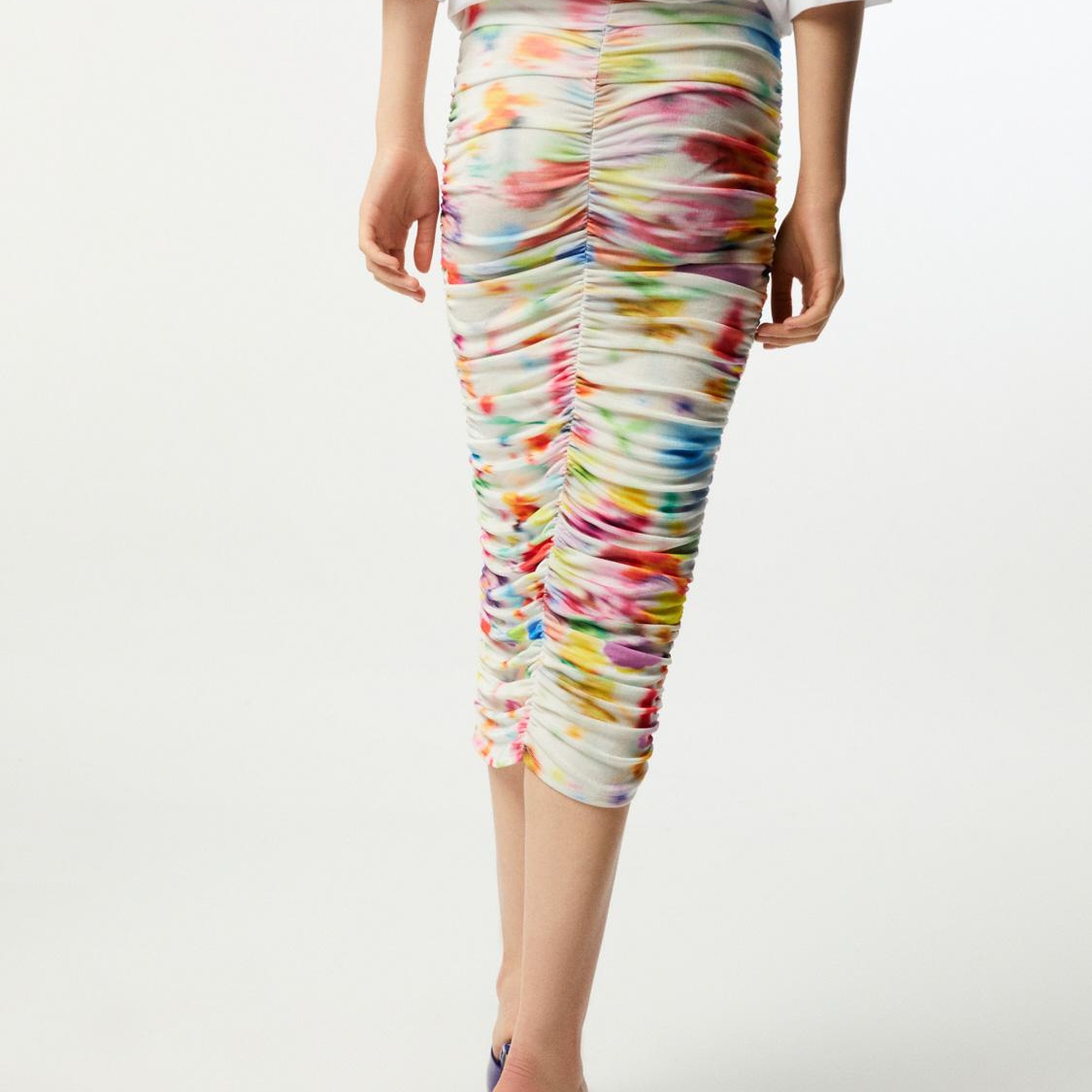 Desenli Drapeli Etek