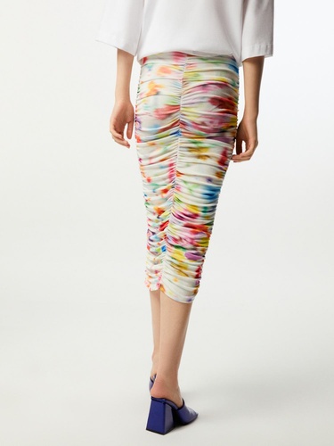  Desenli Drapeli Etek