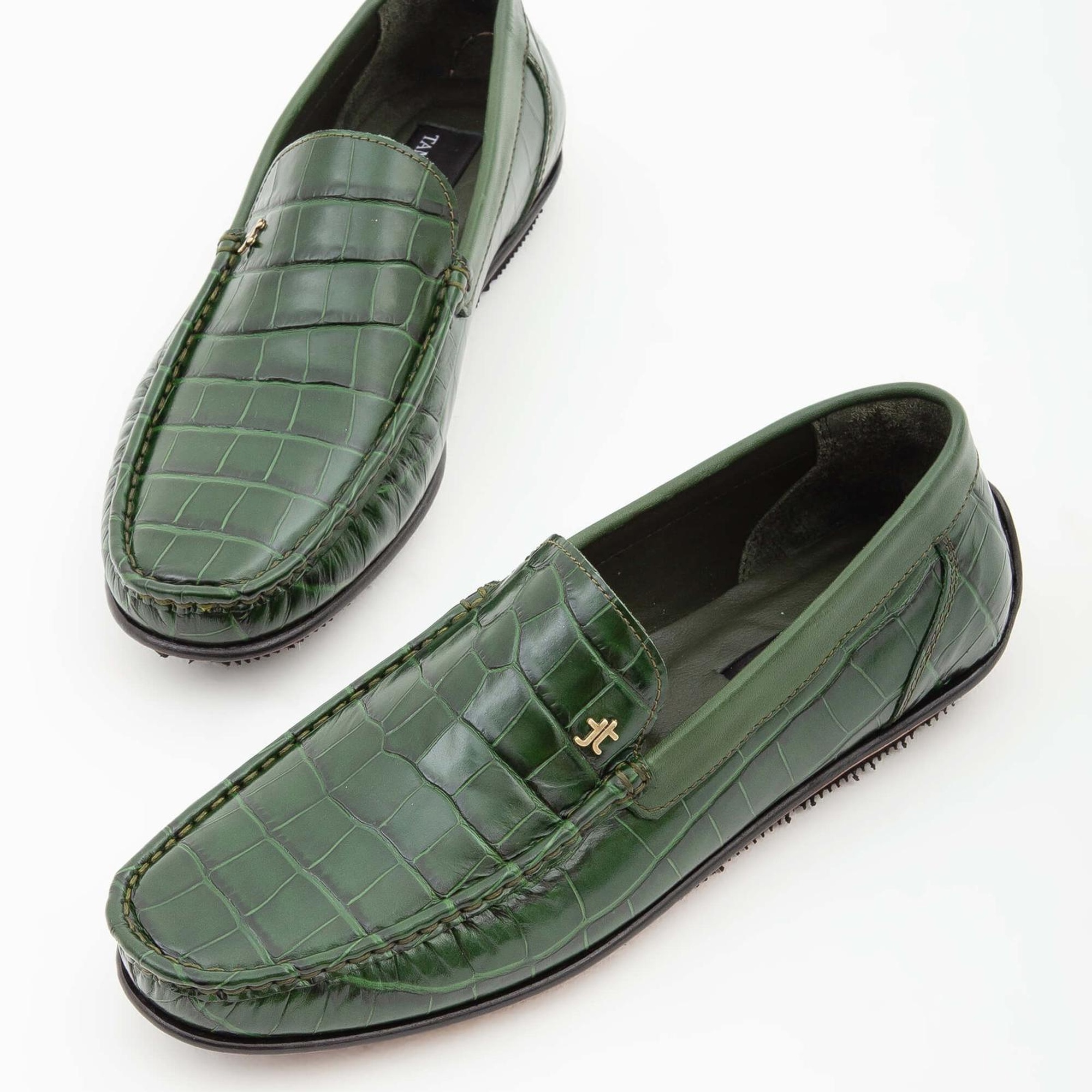 Tamer Tanca Erkek Hakiki Deri Yeşil Driver Ayakkabı