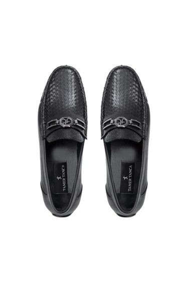  Tamer Tanca Erkek Hakiki Deri Siyah Driver Ayakkabı