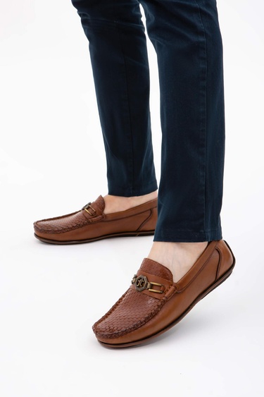  Tamer Tanca Erkek Hakiki Deri Taba Driver Ayakkabı