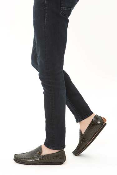  Tamer Tanca Erkek Hakiki Deri Yeşil Yılan Driver Ayakkabı