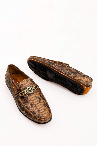  Tamer Tanca Erkek Hakiki Deri Taba Loafer Ayakkabı