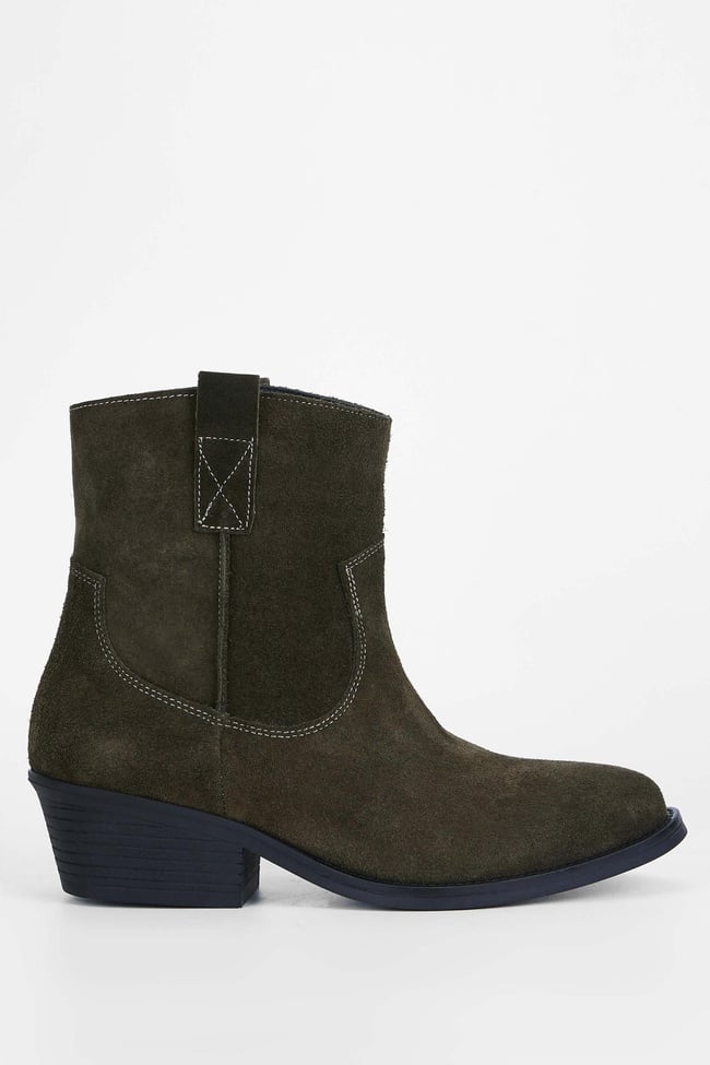  Tamer Tanca Kadın Hakiki Deri Haki Süet Western Bot