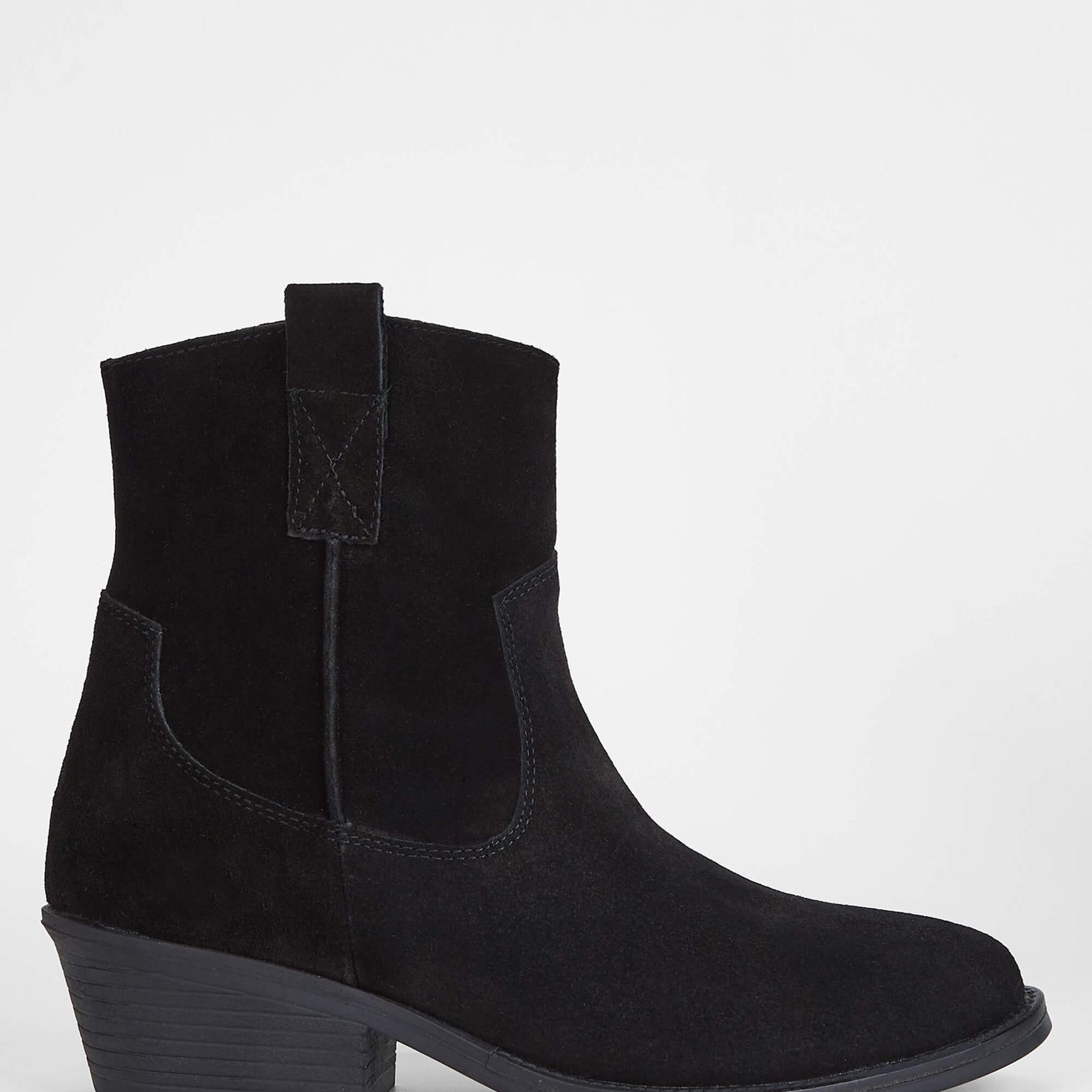 Tamer Tanca Kadın Hakiki Deri Siyah Süet Western Bot