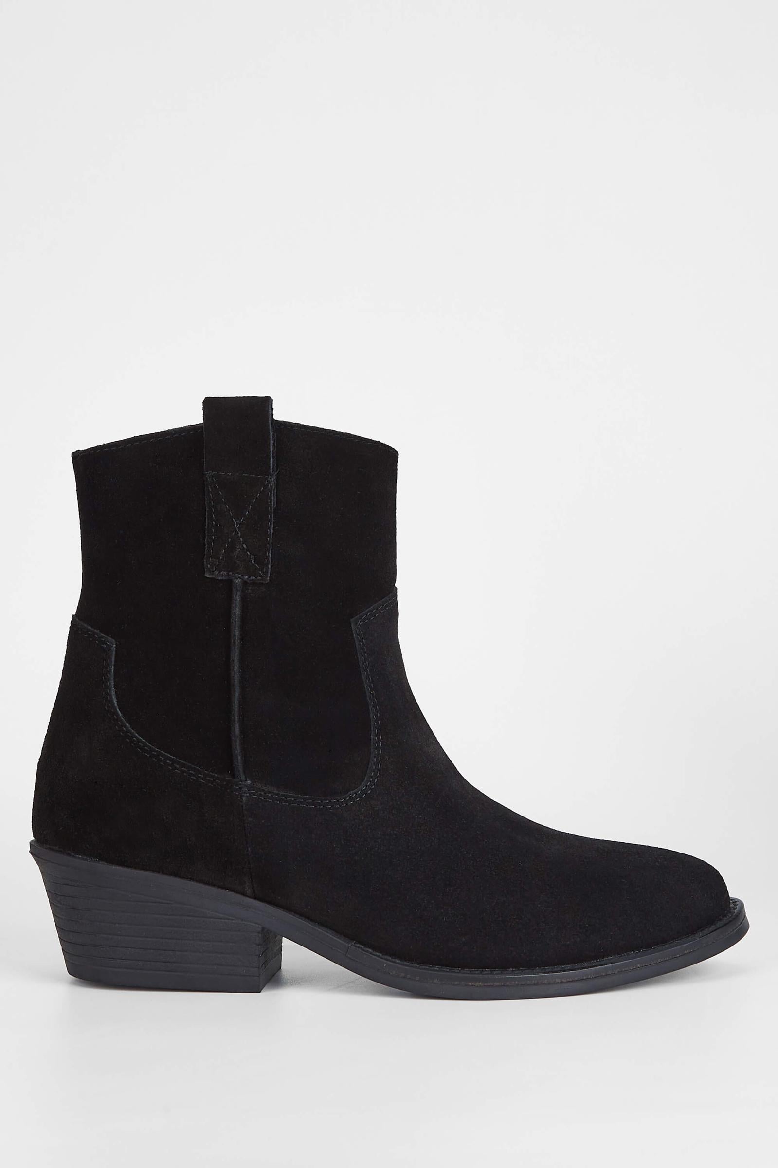  Tamer Tanca Kadın Hakiki Deri Siyah Süet Western Bot