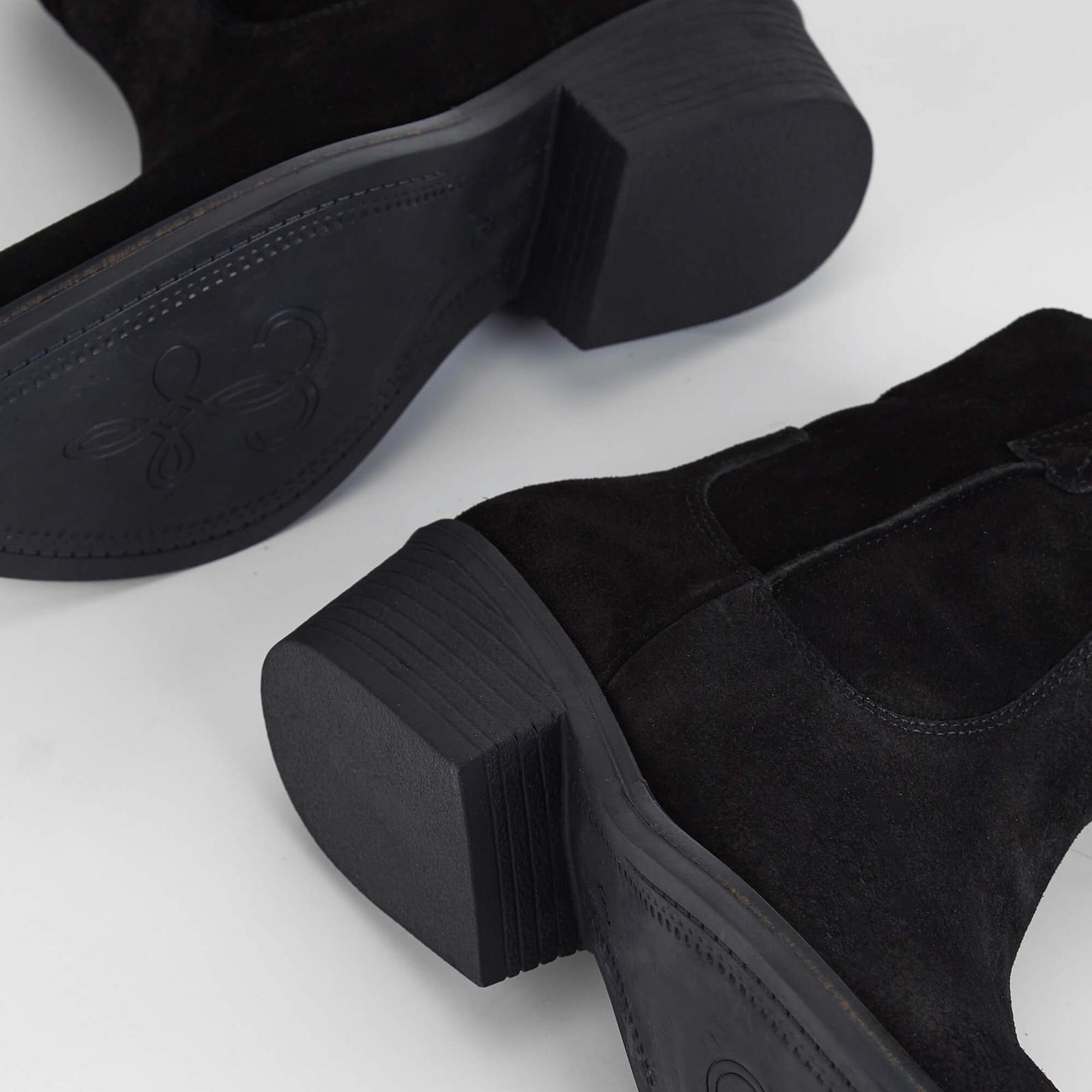 Tamer Tanca Kadın Hakiki Deri Siyah Süet Western Bot