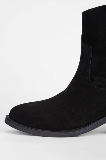  Tamer Tanca Kadın Hakiki Deri Siyah Süet Western Bot