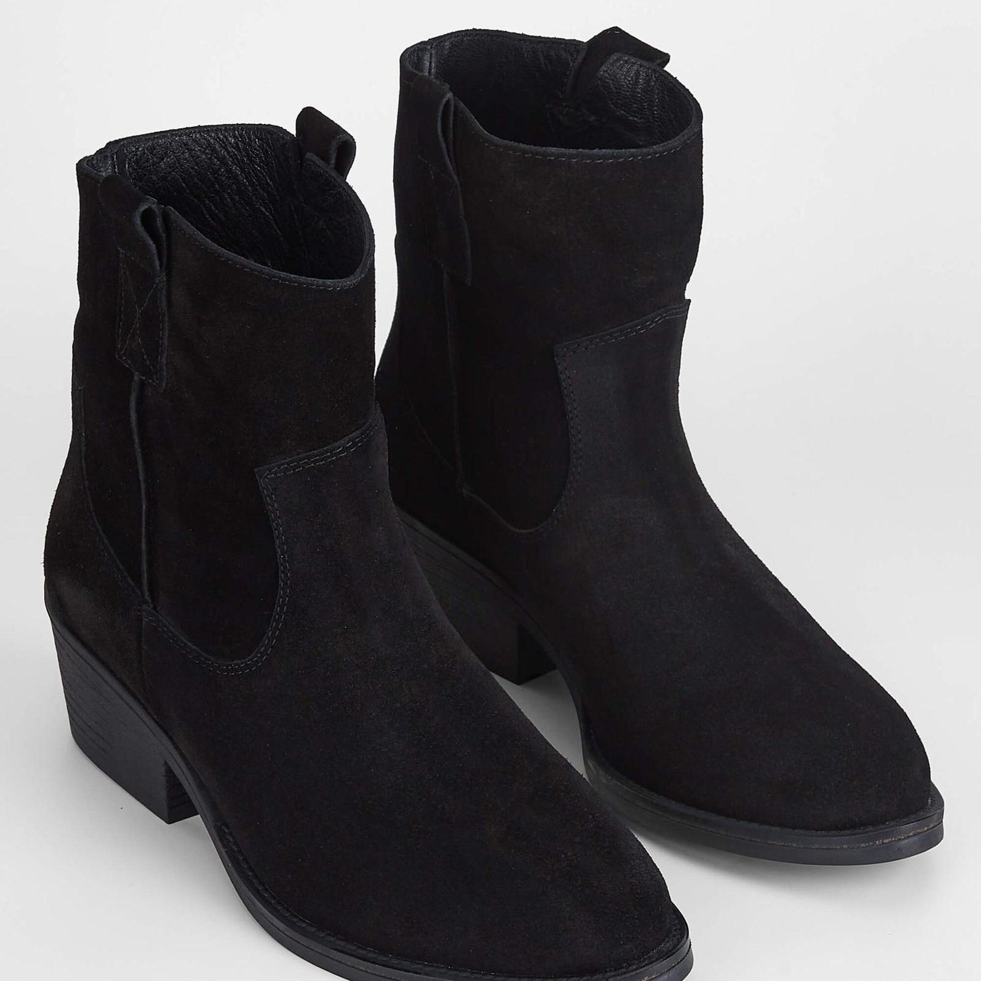 Tamer Tanca Kadın Hakiki Deri Siyah Süet Western Bot