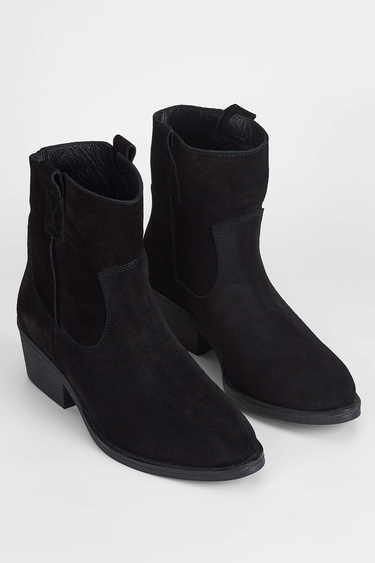  Tamer Tanca Kadın Hakiki Deri Siyah Süet Western Bot