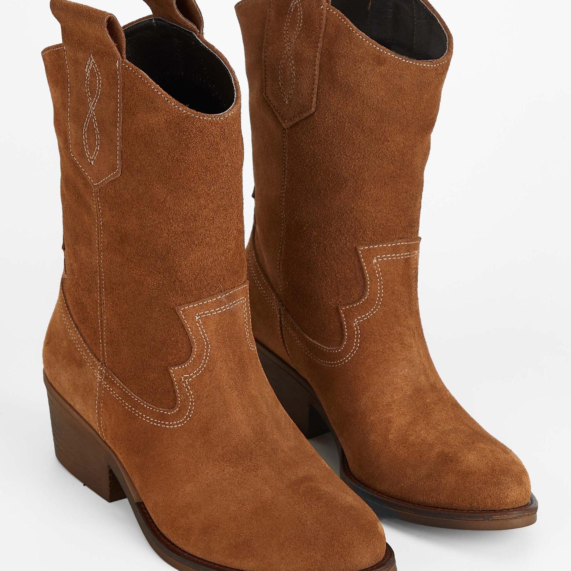 Tamer Tanca Kadın Hakiki Deri Taba Süet Western Bot