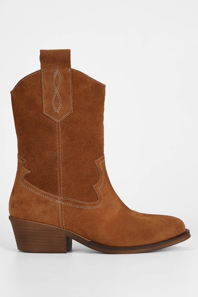  Tamer Tanca Kadın Hakiki Deri Taba Süet Western Bot