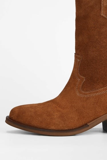  Tamer Tanca Kadın Hakiki Deri Taba Süet Western Bot