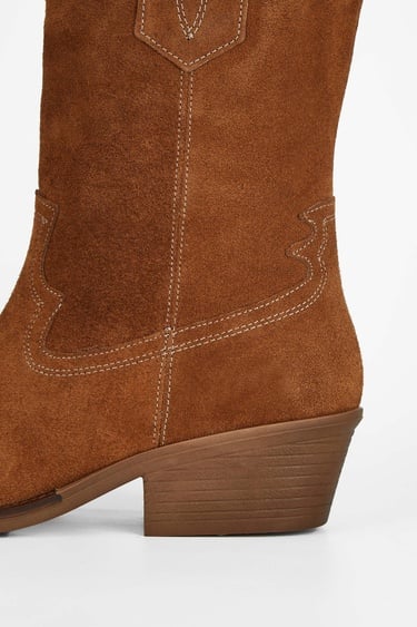  Tamer Tanca Kadın Hakiki Deri Taba Süet Western Bot