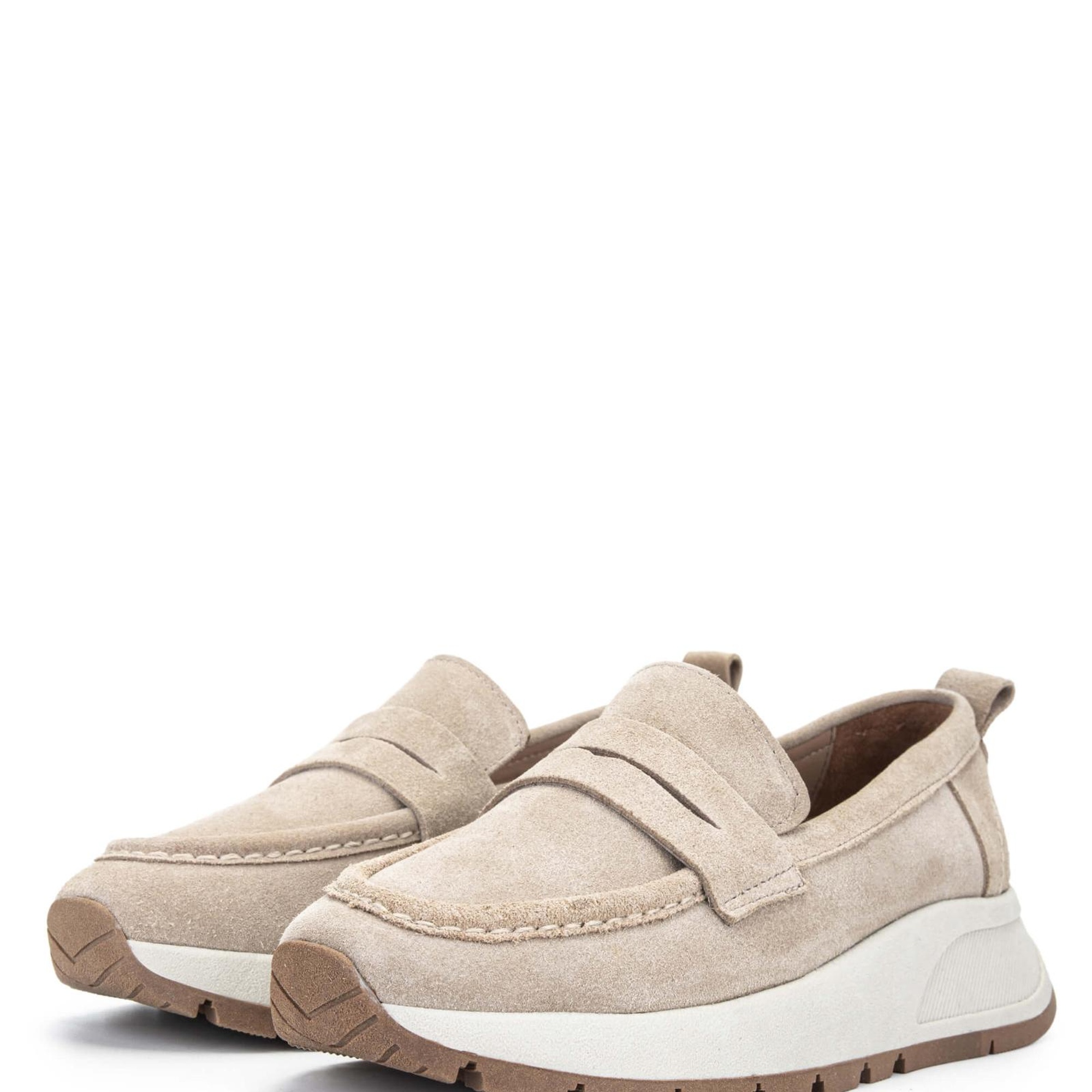 Tamer Tanca Kadın Hakiki Deri Bej Loafer Ayakkabı