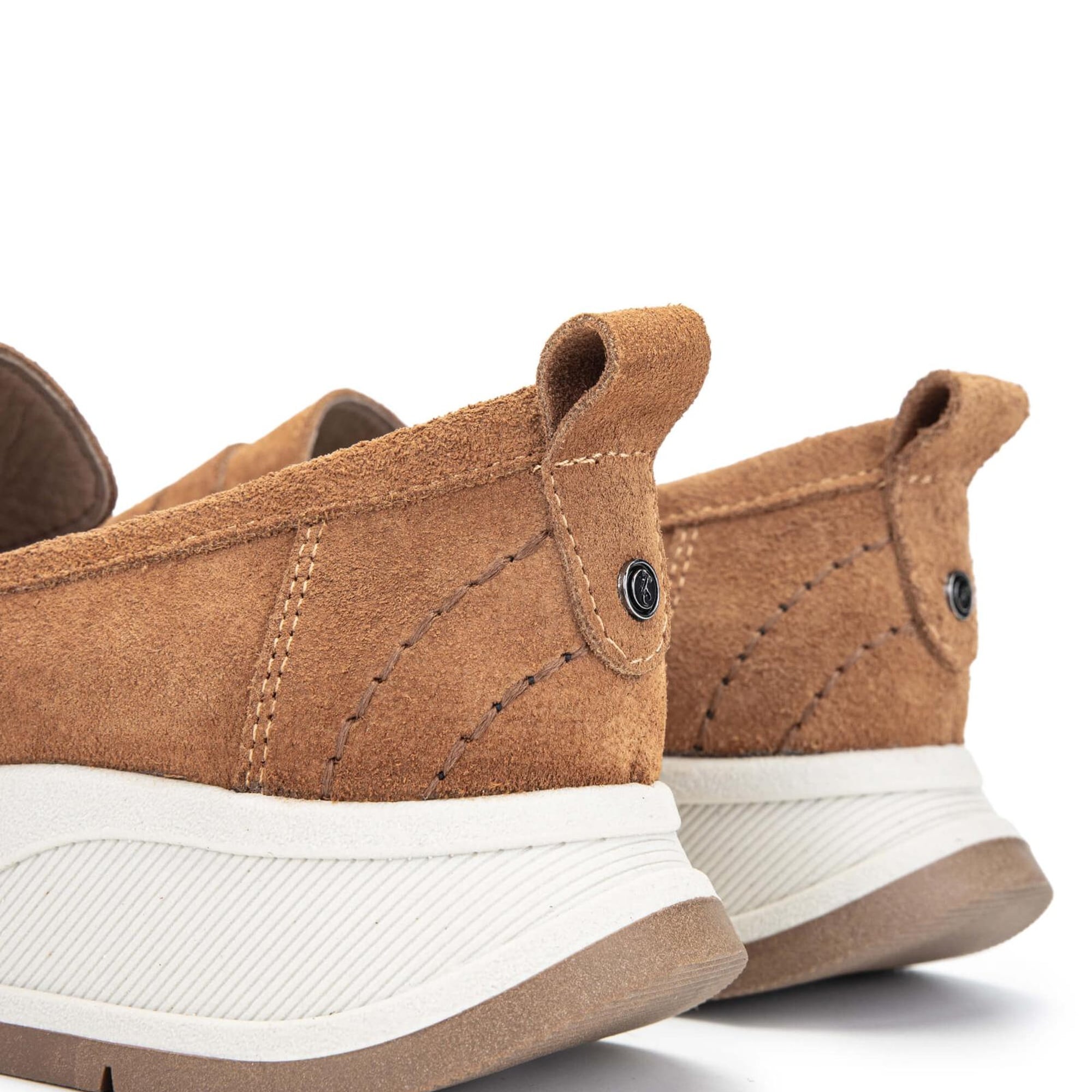 Tamer Tanca Kadın Hakiki Deri Tütün Süet Loafer Ayakkabı