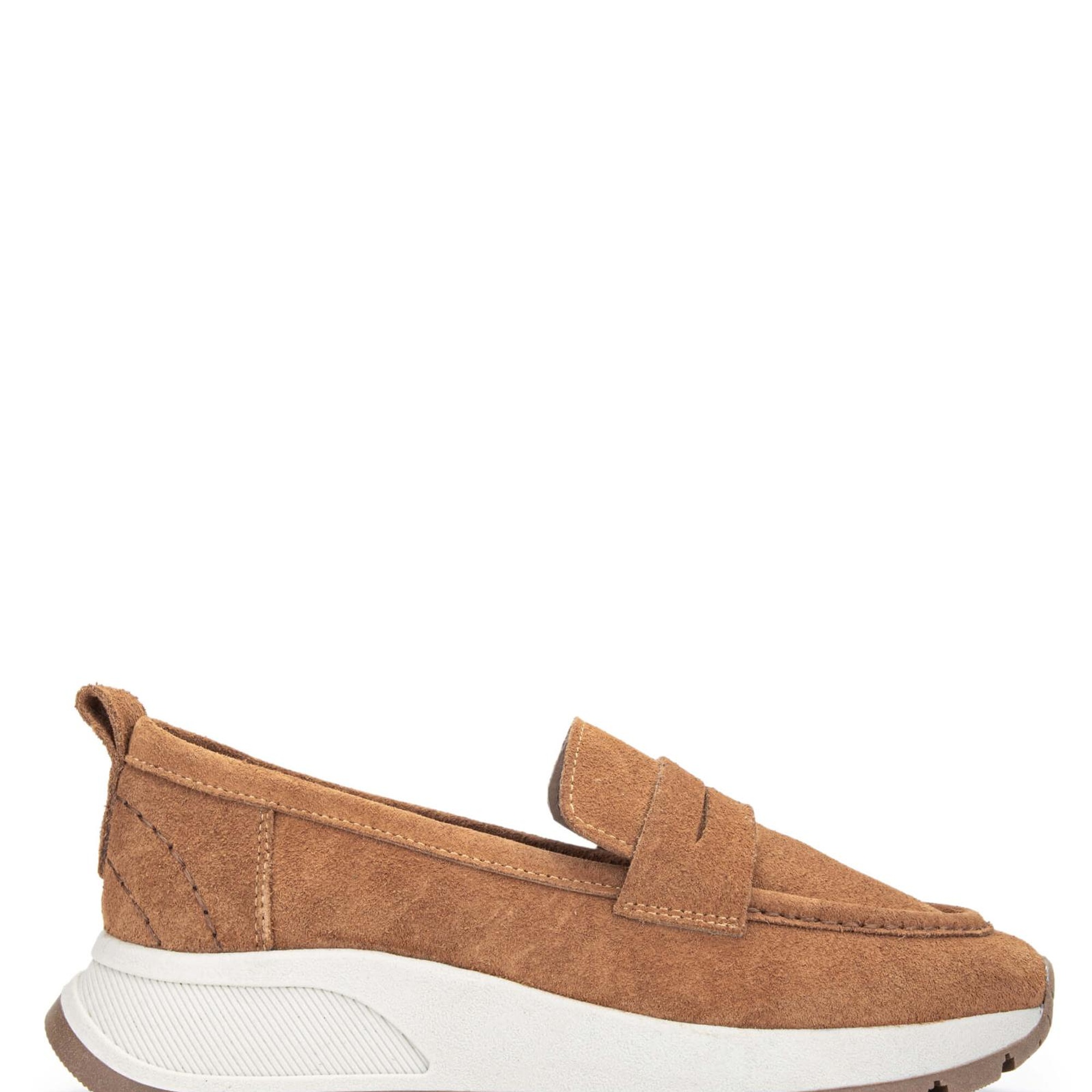 Tamer Tanca Kadın Hakiki Deri Tütün Süet Loafer Ayakkabı