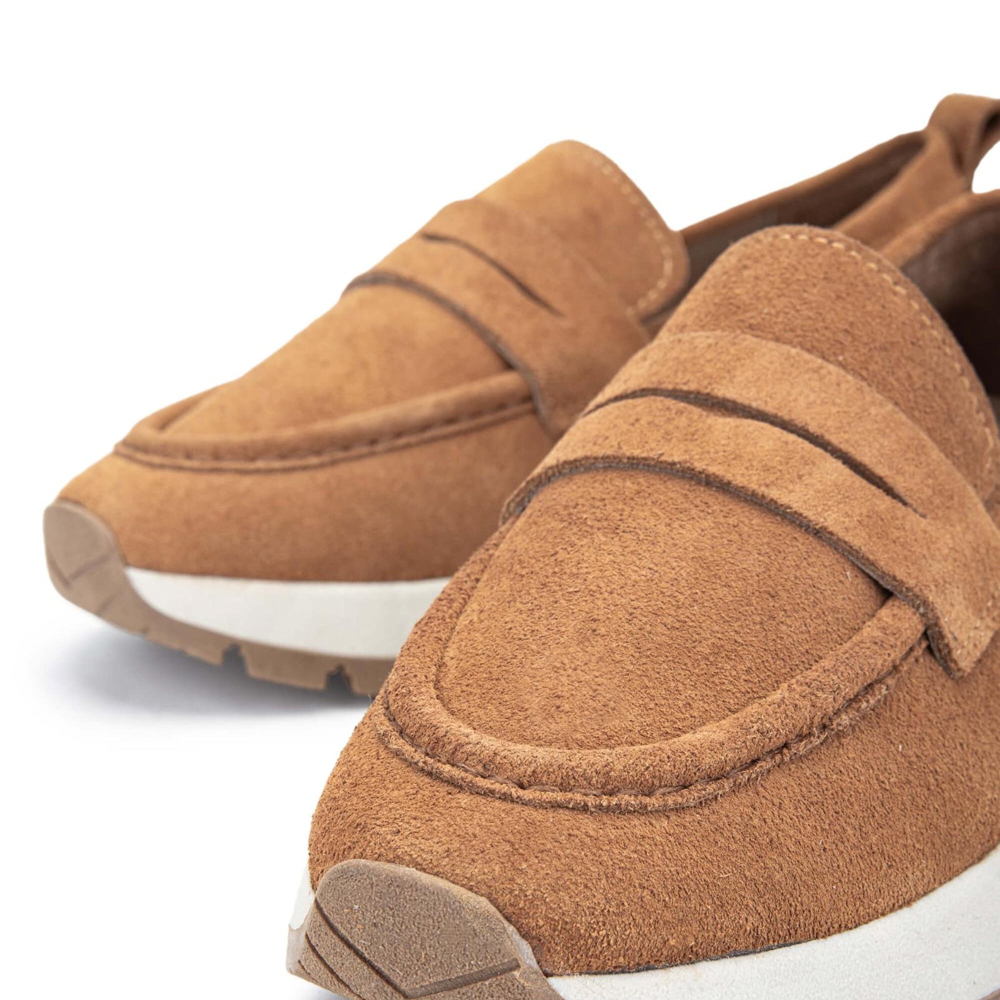 Tamer Tanca Kadın Hakiki Deri Tütün Süet Loafer Ayakkabı