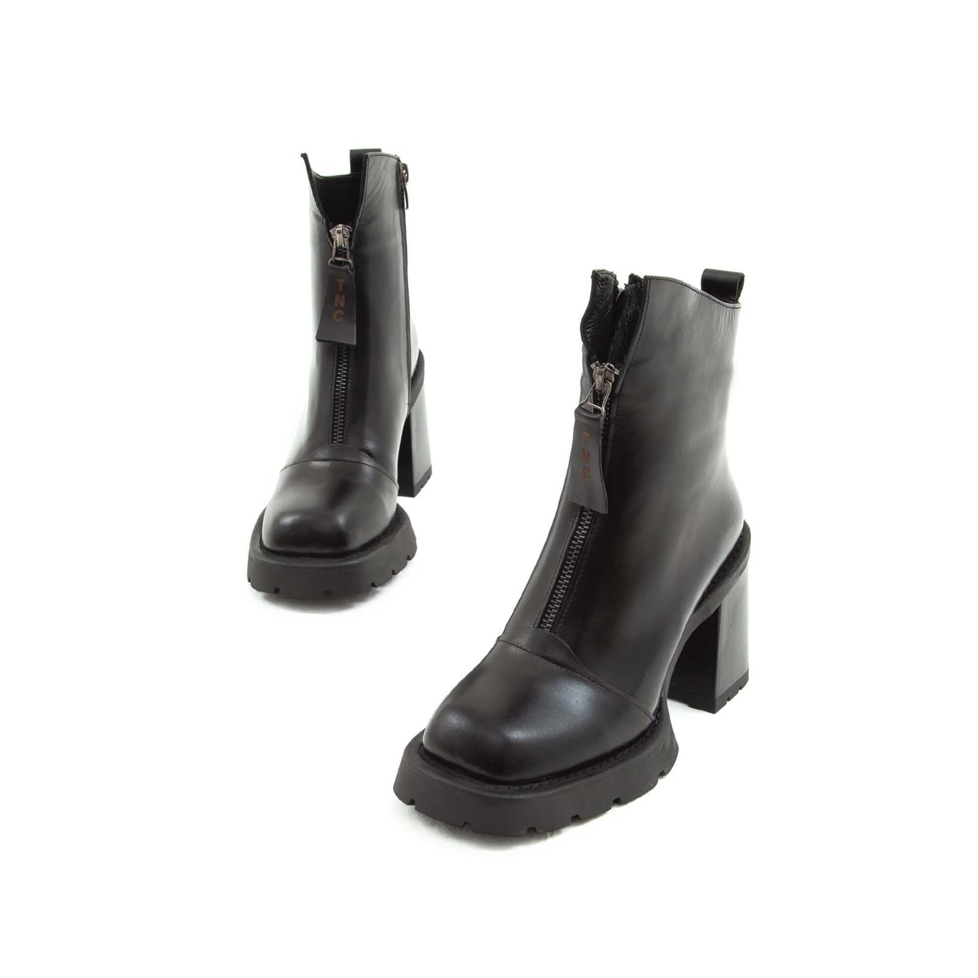 Tamer Tanca Kadın Hakiki Deri Siyah Deri Casual Bot