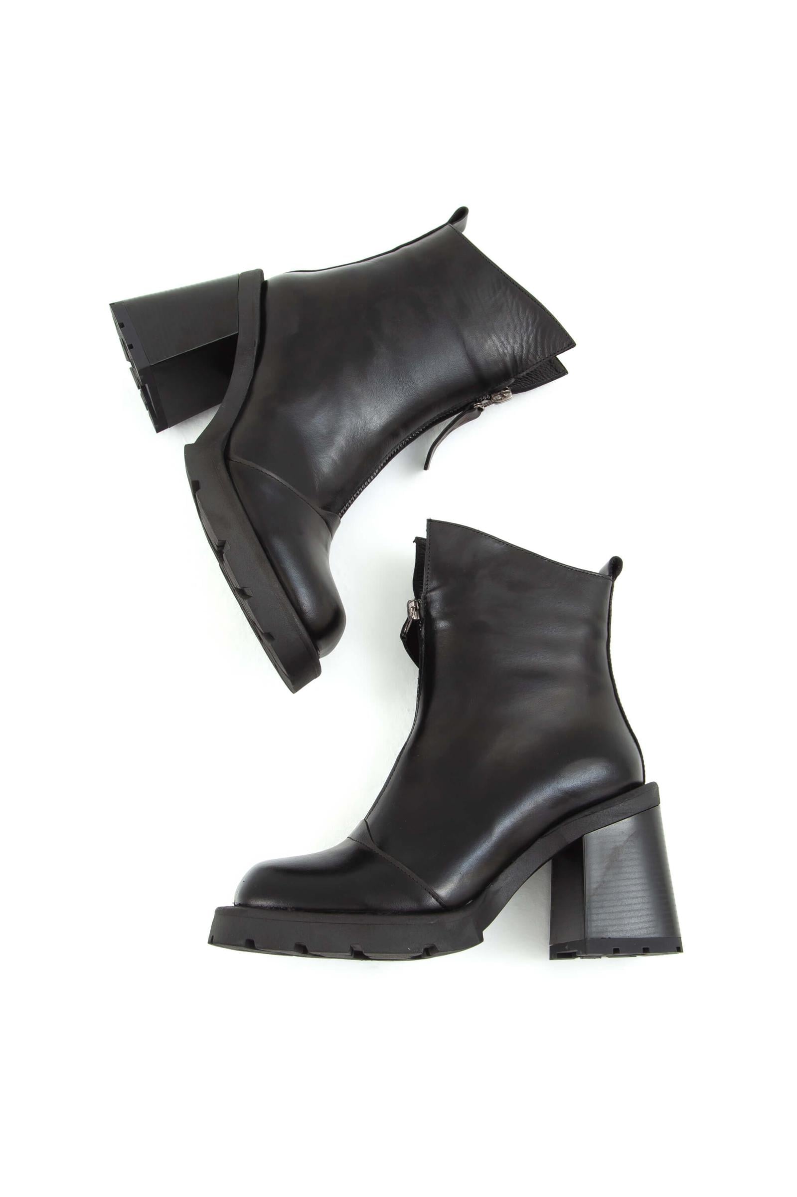 Tamer Tanca Tamer Tanca Kadın Hakiki Deri Siyah Deri Casual Bot | FashFed Siyah - 5. görsel