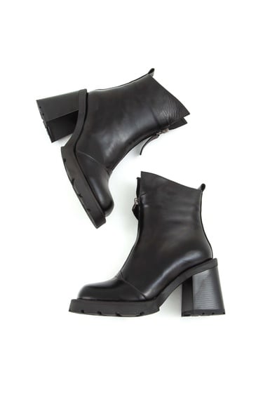  Tamer Tanca Kadın Hakiki Deri Siyah Deri Casual Bot