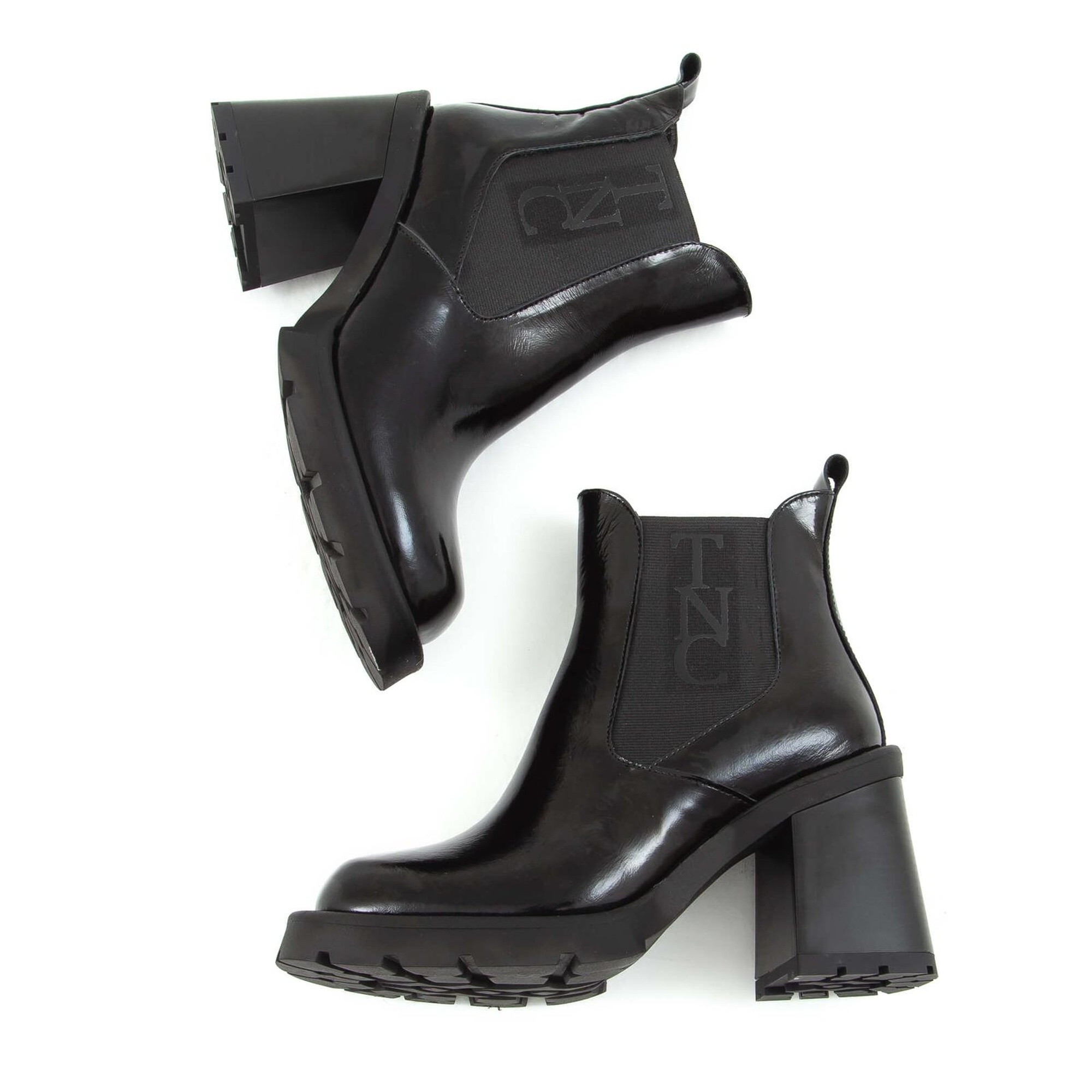 Tamer Tanca Kadın Hakiki Deri Siyah Rugan Casual Bot