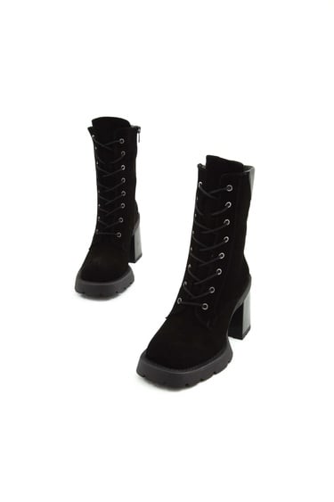  Tamer Tanca Kadın Hakiki Deri Siyah Süet Casual Bot