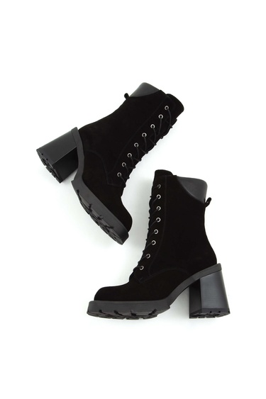  Tamer Tanca Kadın Hakiki Deri Siyah Süet Casual Bot