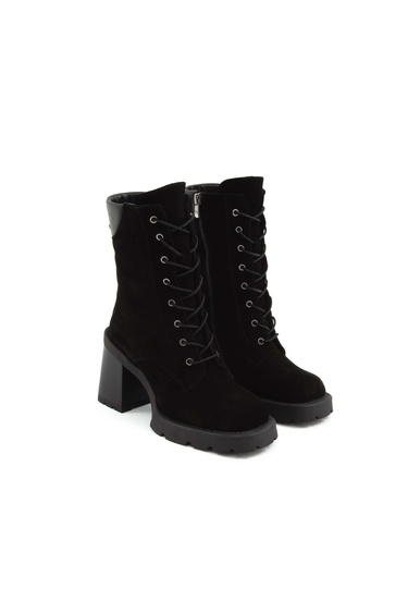  Tamer Tanca Kadın Hakiki Deri Siyah Süet Casual Bot