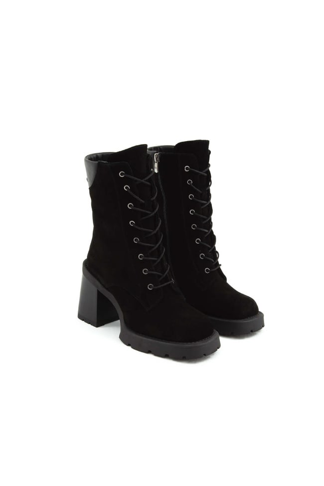  Tamer Tanca Kadın Hakiki Deri Siyah Süet Casual Bot