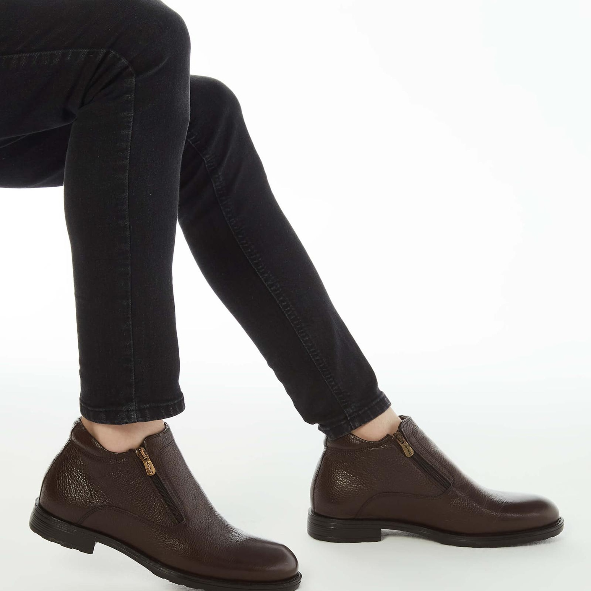 Tamer Tanca Erkek Hakiki Deri Kahverengi Floter Klasik Bot