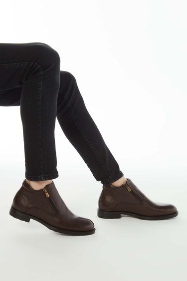  Tamer Tanca Erkek Hakiki Deri Kahverengi Floter Klasik Bot