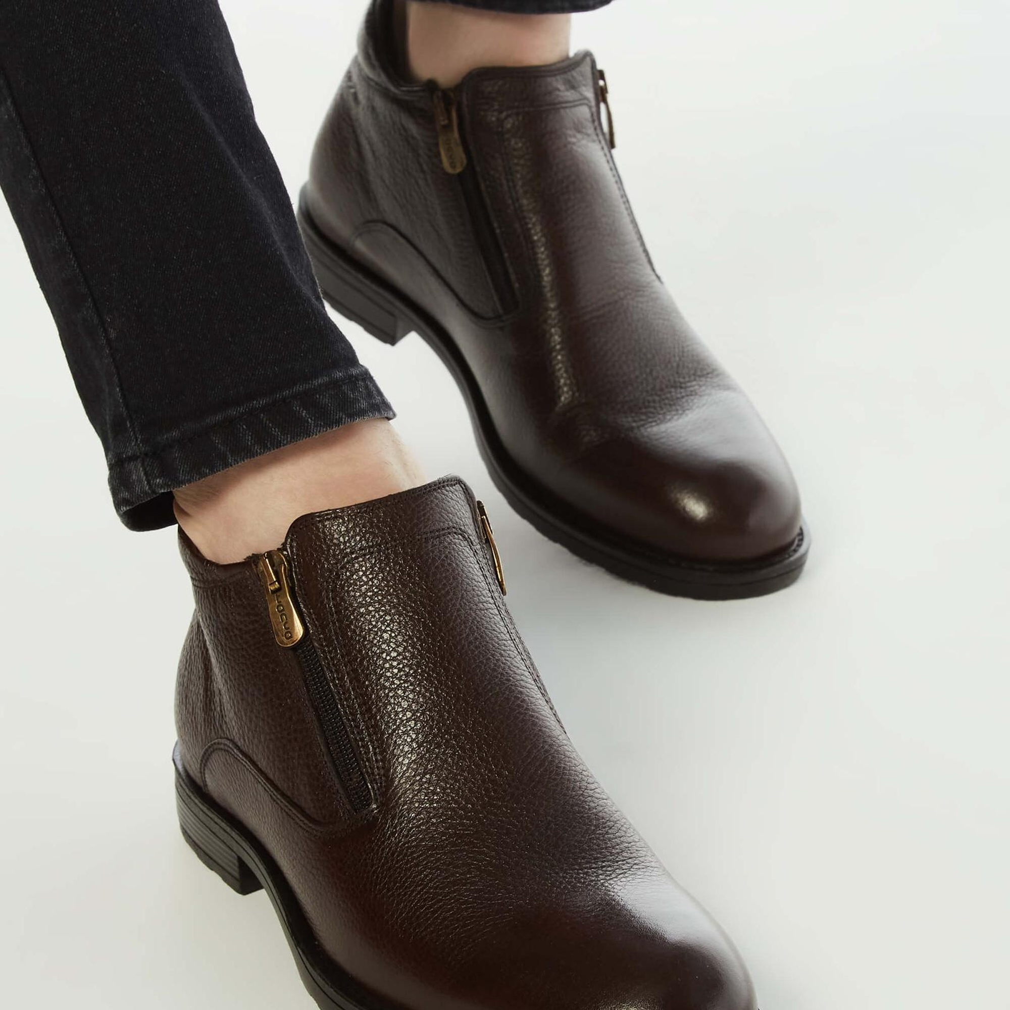 Tamer Tanca Erkek Hakiki Deri Kahverengi Floter Klasik Bot