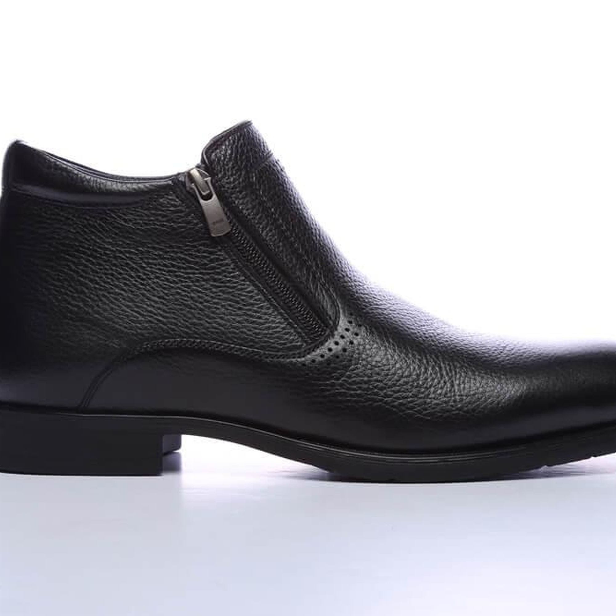 Tamer Tanca Erkek Hakiki Deri Siyah Floter Klasik Bot